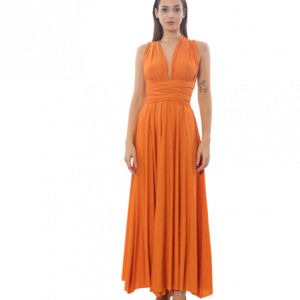 Abito SARAH CHOLE ARIANNA scollo a V art.014411 S Arancione SARAH CHOLE Poliestere Italia