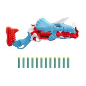 Nerf Dinosquad - Tricera-blast (blaster Con Alloggiamento Per Caricamento Di 3 Dardi