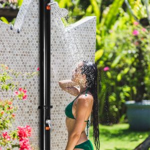 Costway Doccia solare da giardino in PVC 18L Campeggio piscina con soffione a pioggia Altezza 222cm