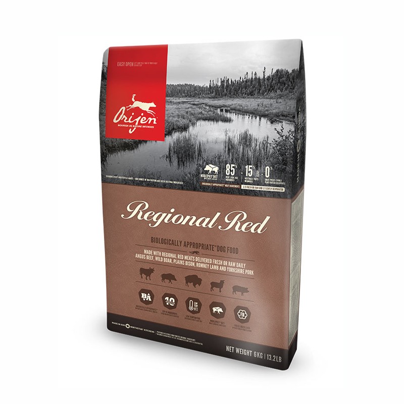 Orijen Regional Red Cane Peso Confezione 11.4 Kg + Snack GRATIS!