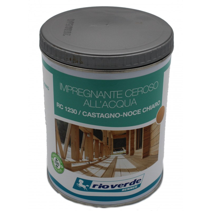 Impregnante all'acqua ceroso Rio Verde per legno Castagno-Noce chiaro RC1230