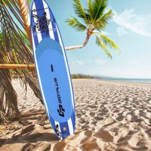 Costway Tavola gonfiabile da paddle per bambini e adulti, Tavola SUP extra ampia con controllo surf 335x76x16cm Blu
