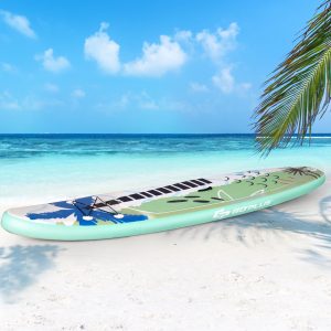 Costway Tavola da paddle gonfiabile con pagaia regolabile, Tavola da surf portatile per pesca e yoga 335x76x16cm Verde