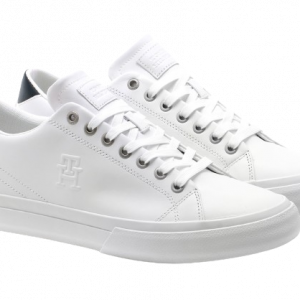 Sneakers TOMMY HILFIGER Vulc street low in pelle art. FM0FM04896 44 Bianco TOMMY HILFIGER Pelle Cina 8720646026487