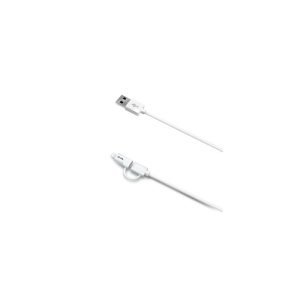 Celly USBML cavo USB 1 m A Micro-USB B/Lightning Bianco