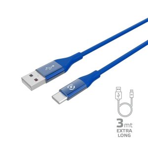 Celly USBTYPECCOL3MBL cavo USB 3 m A C Blu