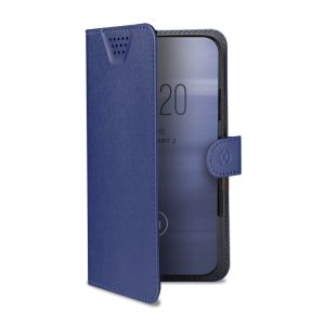 Celly Wally One XXL Custodia per cellulare 14 cm (5.5") flip a libro Blu