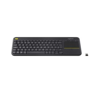 Logitech K400 Plus Tastiera Wireless Touch TV, Facili Controlli Multimediali e Touchpad Integrato, HTPC per TV Collegata al PC