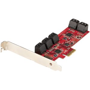 StarTech.com Scheda PCIe SATA - di Espansione a 10 porte 6 Gbps Staffa Profilo Basso/Alto Connettori ASM1062 Senza Raid