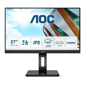 Aoc monitor 27“ led ips u27p2 3840×2160 4k ultra hd tempo di risposta 4 ms