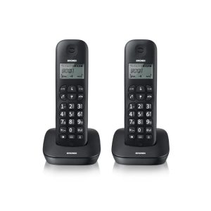 Brondi gala twin coppia di cordless ampio display 20 memorie id chiamante nero