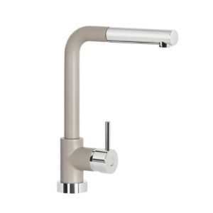 Schock aquaviva miscelatore monocomando con doccetta estraibile e canna girecole 180Â° grigio tortora sxviva42