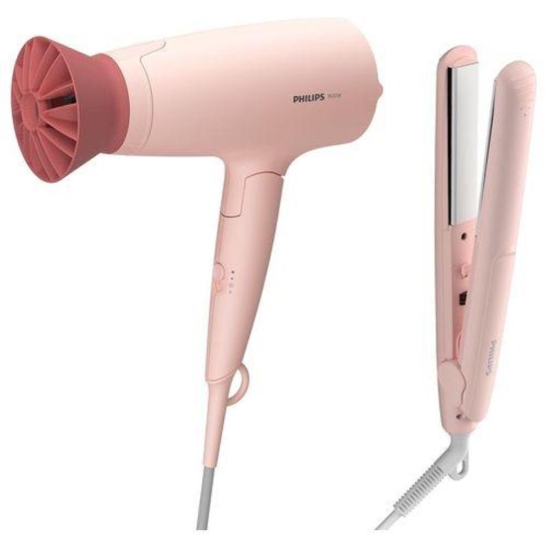 Philips 3000 series kit styling de capelli kit asciugacapelli e piastra 1.600 w rosa