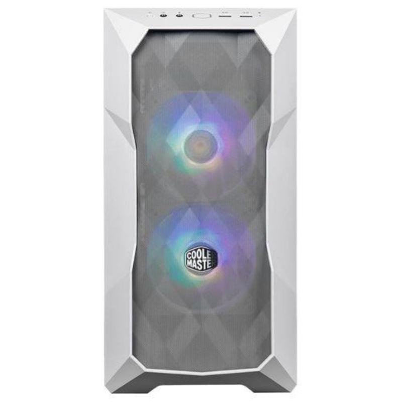 Case masterbox td300 mesh white, 2usb3.2,2xcombo 2.5-3.5,2x2.5,2x120mm sickleflow pwm argb front fans,argb-pwm hub,no psu