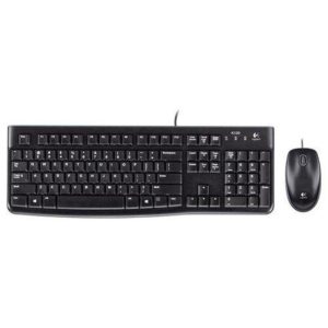 Logitech mk120 combo tastiera e mouse con filo per windows, mouse ottico cablato, tastiera di dimensioni standard, usb plug-and-play, compatibile con pc, laptop, layout italiano qwerty - nero