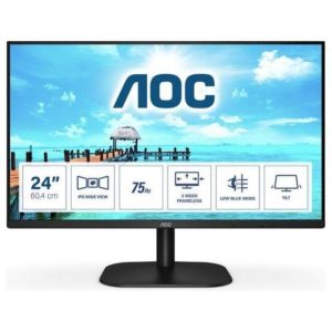 Aoc monitor 24b2xh led da 23.8“ ips, fhd, 1920 x 1080, 75 kz, vga, hdmi, nero