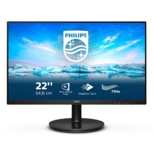 Philips 222v8la monitor da 54 cm (21“), hdmi, displayport, 1920 x 1080 pixel, 75 hertz, freesync, colore: nero