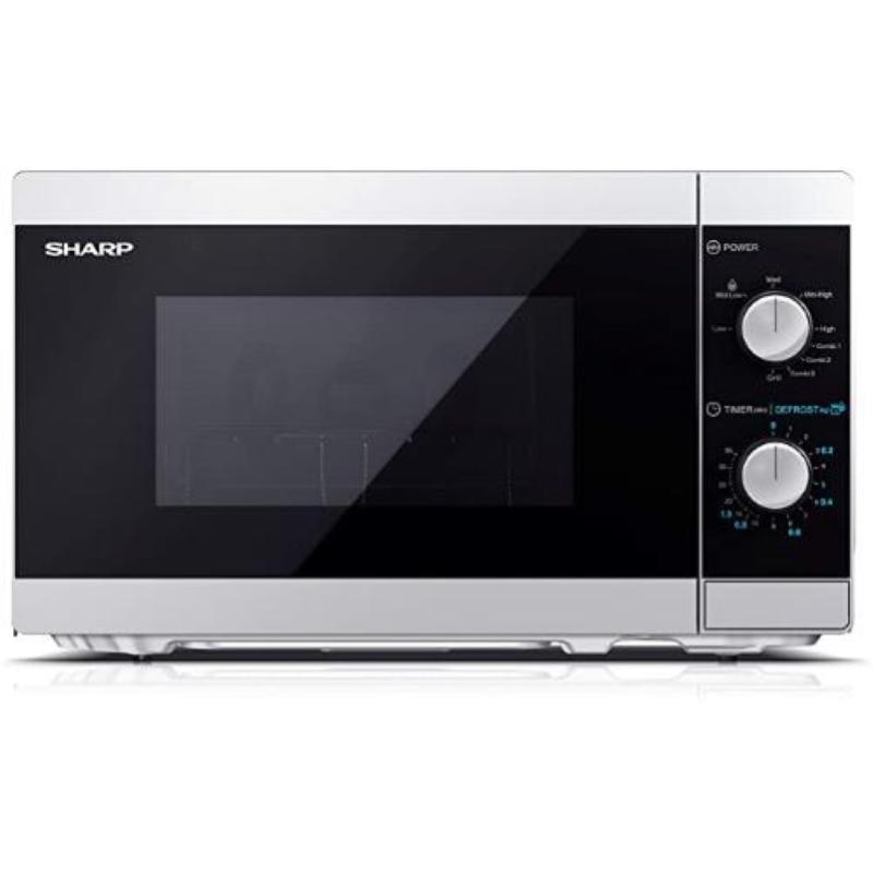Sharp yc-mg01ew forno a microonde con grill 20l 800w meccanico 5 livelli di potenza illuminazione interna bianco