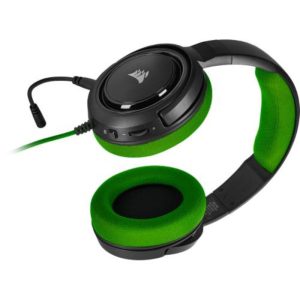 Corsair hs35 cuffie gamning con microfono cavo jack 3.5mm colore nero/verde