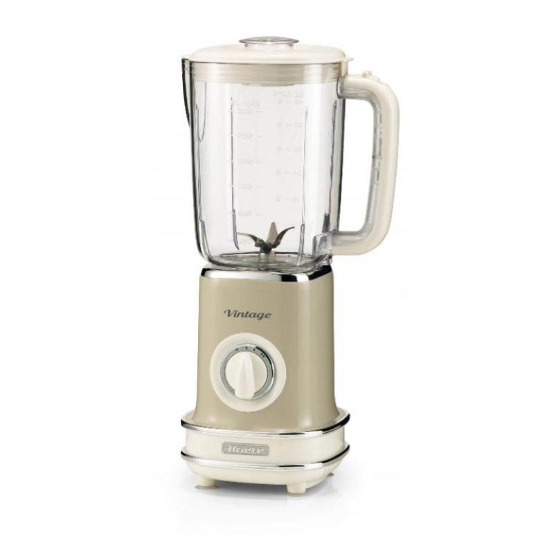 Ariete 0568 frullatore elettrico vintage 1,5 litri 500w 6 lame in acciaio inox 2 velocita` con funzione pulse beige