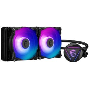 Msi mag coreliquid 240r v2 dissipatore cpu a liquido da 240mm argb, 2 ventole pwm 120mm, compatibile intel 1700 e amd, fino a 70.000 ore di utilizzo, testata con logo rotabile, mystic light