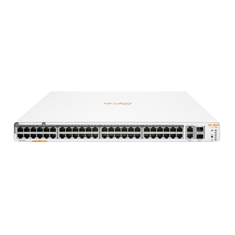 Hpe aruba instant on 1960 48g switch gestito l2 48 x 10/100/1000 + 2 x 10 gigabit sfp+ + 2 x 100/1000/10gbase-t poe (600 w) montabil su rack