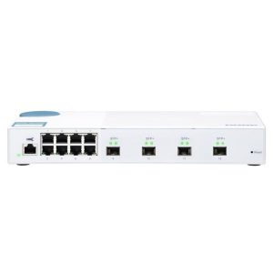 Qnap qsw-m408s switch gestito l2 – 8 x 10/100/1000 + 4 x 10 gigabit sfp+ desktop bianco