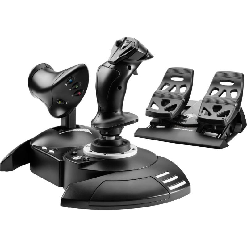 Thrustmaster t.flight full kit x: completo kit per simulazioni di volo joystick e manetta rimuovibile timone a pedali con scorrimento su binari compatibile con xbox series x|s xbox one e pc