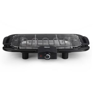 Tristar bq-2820 barbecue elettrico 2200w con piedistallo 45x22cm termostato regolabile nero