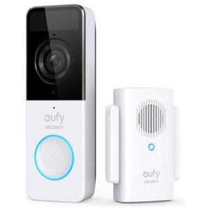 Eufy security, kit videocitofono, risoluzione 1080p, batteria per 120 giorni, zero costi mensili, rilevamento di persone, audio bidirezionale, citofono wireless