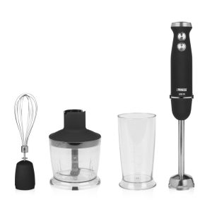 Princess set mixer frullatore a immersione 800w con tritatutto frusta e recipiente graduato nero silver