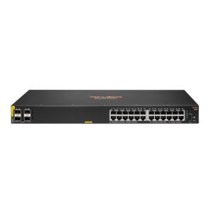 Hpe aruba 6000 24g class4 poe 4sfp 370w switch gestito l3 – 24 x 10/100/1000 (poe+) + 4 x gigabit sfp poe (370 w) montabile su rack