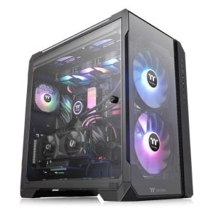 Thermaltake view 51 tg argb case midi tower atx eatx micro atx mini-itx 3 pannelli in vetro temperato 1xusb-c 2xusb 3.0 2xusb 2.0 1xtasto rgb 2xventole 200mm argb 1xventola 120mm argb black