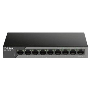 D-link dss-100e-9p switch di sorveglianza non gestito a 9 porte fast ethernet 10/100 raggio fino a 250 metri da 92 w