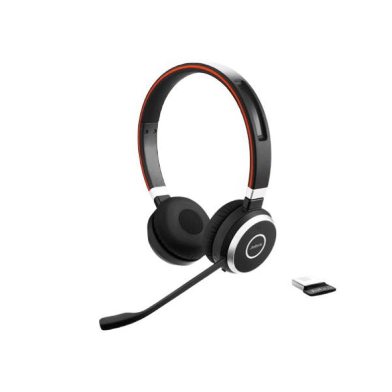 Jabra evolve 65 se cuffie wireless stereo bluetooth microfono con cancellazione del rumore batteria a lunga durata doppia connettivita` certificate ms teams supportano altre piattaforme nero