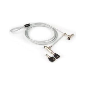 Hamlet cavo di sicurezza di a y in acciaio per notebook e pc con doppio lucchetto a chiave 1.8 mt colore acciaio