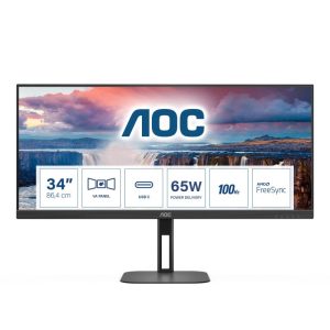 Aoc v5 u34v5c-bk monitor pc 34`` 3440x1440 pixel ultrawide quad hd lcd nero