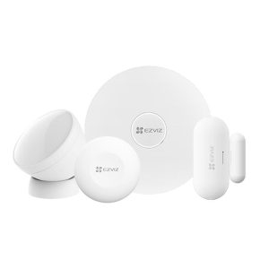 Ezviz eza3-kit kit allarme wireless 4 pezzi hub sicurezza domestica con allarme sensore movimento pir sensore porta pulsante smart connessione zigbee