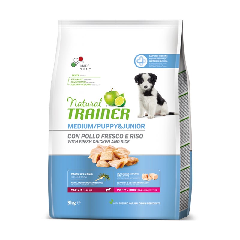 Trainer Natural Puppy&Junior Pollo Fresco e Riso Medium