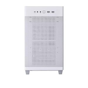 Asus prime ap201 tg, case micro-atx, 33 litri, pannelli tool-free, mesh quasi filtrante, supporto per dissipatori da 360 mm, compatibile con schede grafiche fino a 338 mm e psu atx standard, bianco