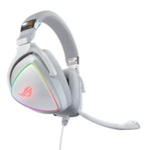 Asus rog delta cuffie gaming quad-dac con microfono 7.1 aura sync rgb circolare usb type c bianco