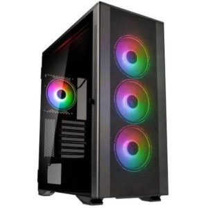 Kolink stronghold prism argb case middle tower atx eatx micro atx mini-itx pannello laterale in vetro temperato 2xusb 2.0 1xusb 3.1 4xventole argb installate grey