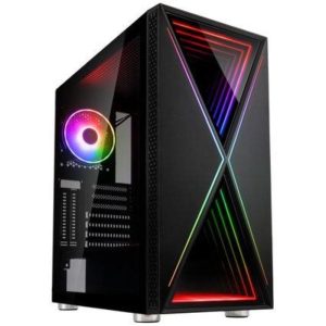 Kolink void x case argb middle tower minitx matx atx e-atx no power pannello frontale con illuminazione rgb pannello laterale in vetro temperato nero