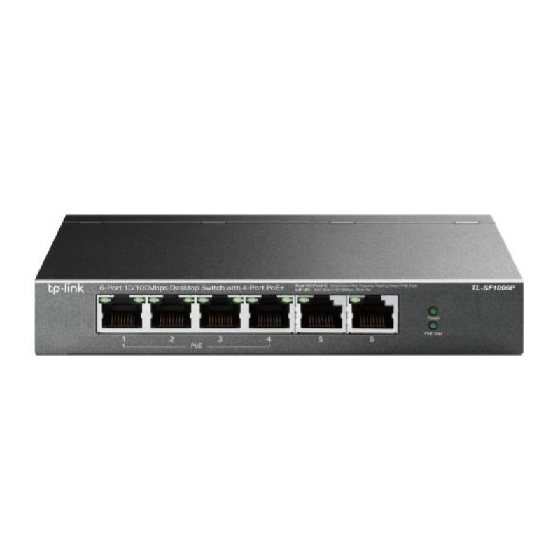 Tp-link tl-sf1006p switch di rete 6 porte rj-45 10/100 mbps 4 porte poe colore nero