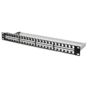 Digitus pannello patch 19`` 48 porte per connettori keystone (vuoto) 1 unita` schermato colore nero
