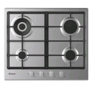 Candy chg6br4wx piano cottura ad incasso a gas in acciaio inox 4 fuochi larghezza 60 cm grigio