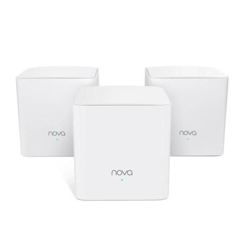 Tenda nova mw5g wi-fi mesh ac1200 dual band con copertura fino a 300 m2 2 porte gigabit ethernet roaming wireless confezione da 3 bianco