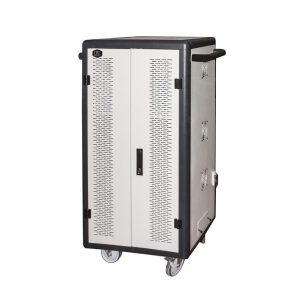 Link armadio alloggiamento 45 tablet con ruote multiprese incluse ventole di raffreddamento porta in acciaio traforata colore grigio nero