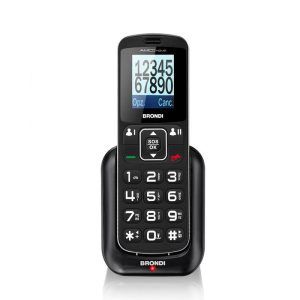 Brondi amico home cellulare ideale per anziani 1.77“ tasti grandi tasto sos volume alto dual sim nero