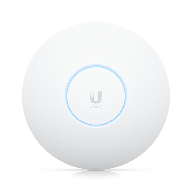 Ubiquiti u6-enterprise access point wireless tri band 2.4/5/6 ghz 4800 mbit/s 4x4 mimo 2.5gbe uplink poe 600+ dispositivi parete/soffitto